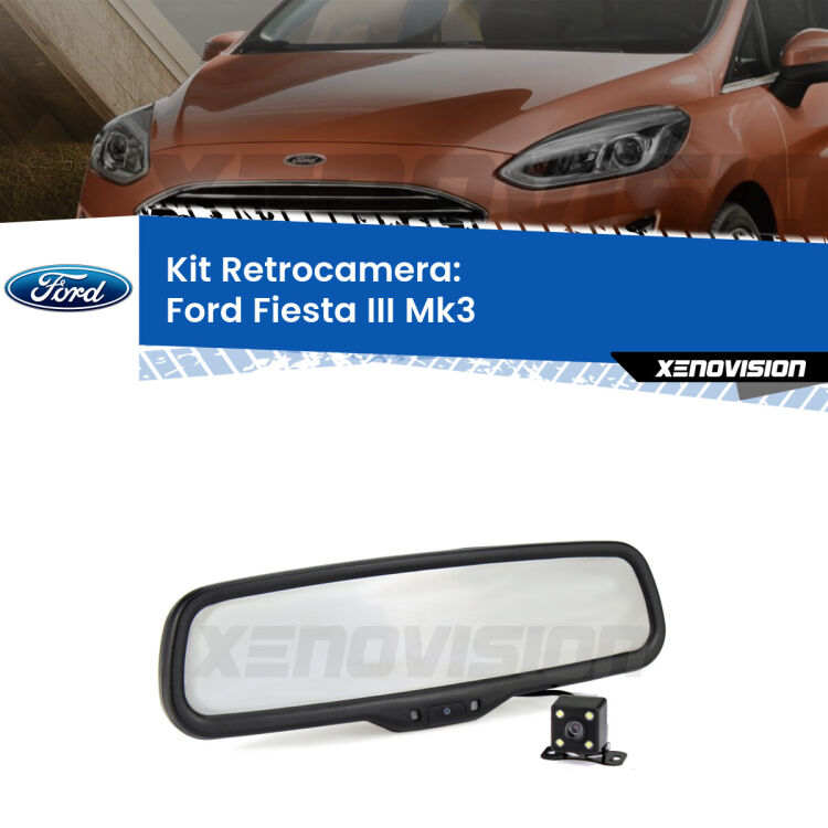 Telecamera e Specchio retrovisore OEM Look con display invisibile per Ford Fiesta Mk3 Kit Telecamera Parcheggio e Specchietto retrovisore con display invisibile per Ford Fiesta Mk3. Spento è identico all’originale. In retromarcia, l’immagine appare in un riquadro prima invisibile