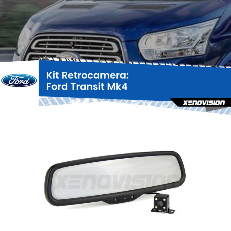 Telecamera e Specchio retrovisore OEM Look con display invisibile per Ford Transit Mk4 Kit Telecamera Parcheggio e Specchietto retrovisore con display invisibile per Ford Transit Mk4. Spento è identico all’originale. In retromarcia, l’immagine appare in un riquadro prima invisibile