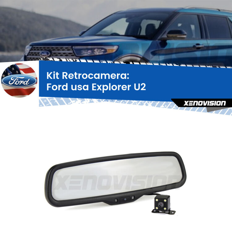 Telecamera e Specchio retrovisore OEM Look con display invisibile per Ford usa Explorer U2 Kit Telecamera Parcheggio e Specchietto retrovisore con display invisibile per Ford usa Explorer U2. Spento è identico all’originale. In retromarcia, l’immagine appare in un riquadro prima invisibile