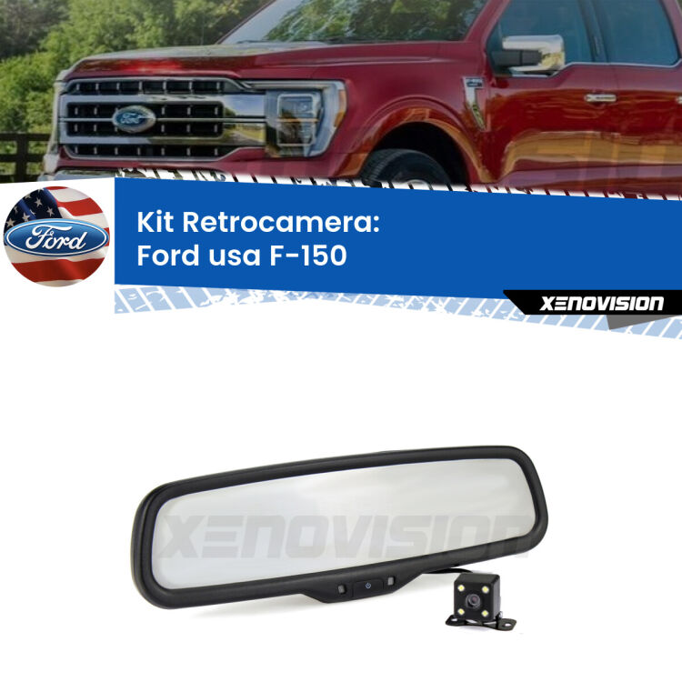 Telecamera e Specchio retrovisore OEM Look con display invisibile per Ford usa F-150 Kit Telecamera Parcheggio e Specchietto retrovisore con display invisibile per Ford usa F-150 . Spento è identico all’originale. In retromarcia, l’immagine appare in un riquadro prima invisibile
