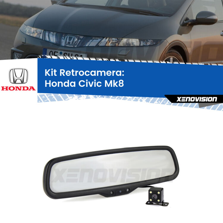 Telecamera e Specchio retrovisore OEM Look con display invisibile per Honda Civic Mk8 Kit Telecamera Parcheggio e Specchietto retrovisore con display invisibile per Honda Civic Mk8. Spento è identico all’originale. In retromarcia, l’immagine appare in un riquadro prima invisibile