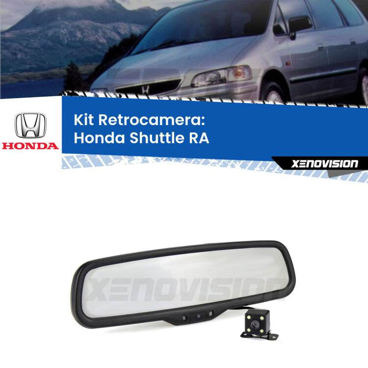 Telecamera e Specchio retrovisore OEM Look con display invisibile per Honda Shuttle RA Kit Telecamera Parcheggio e Specchietto retrovisore con display invisibile per Honda Shuttle RA. Spento è identico all’originale. In retromarcia, l’immagine appare in un riquadro prima invisibile