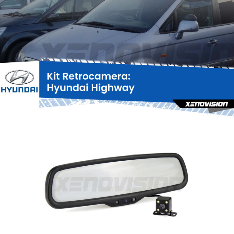 Telecamera e Specchio retrovisore OEM Look con display invisibile per Hyundai Highway Kit Telecamera Parcheggio e Specchietto retrovisore con display invisibile per Hyundai Highway . Spento è identico all’originale. In retromarcia, l’immagine appare in un riquadro prima invisibile