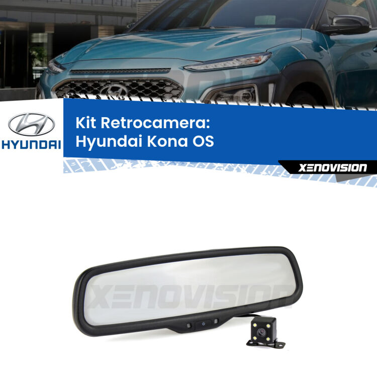 Telecamera e Specchio retrovisore OEM Look con display invisibile per Hyundai Kona OS Kit Telecamera Parcheggio e Specchietto retrovisore con display invisibile per Hyundai Kona OS. Spento è identico all’originale. In retromarcia, l’immagine appare in un riquadro prima invisibile