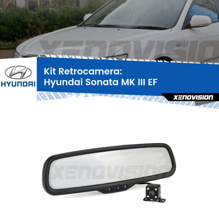 Telecamera e Specchio retrovisore OEM Look con display invisibile per Hyundai Sonata MK III EF Kit Telecamera Parcheggio e Specchietto retrovisore con display invisibile per Hyundai Sonata MK III EF. Spento è identico all’originale. In retromarcia, l’immagine appare in un riquadro prima invisibile