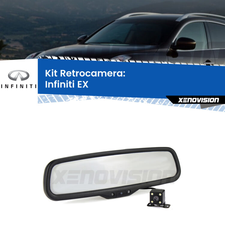 Telecamera e Specchio retrovisore OEM Look con display invisibile per Infiniti EX Kit Telecamera Parcheggio e Specchietto retrovisore con display invisibile per Infiniti EX . Spento è identico all’originale. In retromarcia, l’immagine appare in un riquadro prima invisibile