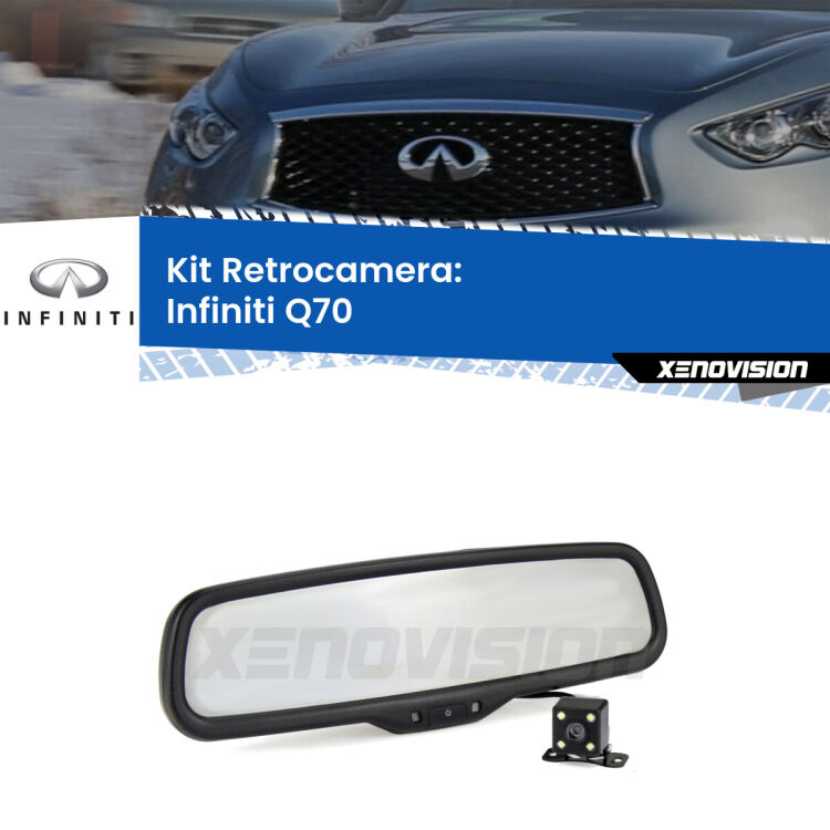 Telecamera e Specchio retrovisore OEM Look con display invisibile per Infiniti Q70 Kit Telecamera Parcheggio e Specchietto retrovisore con display invisibile per Infiniti Q70 . Spento è identico all’originale. In retromarcia, l’immagine appare in un riquadro prima invisibile