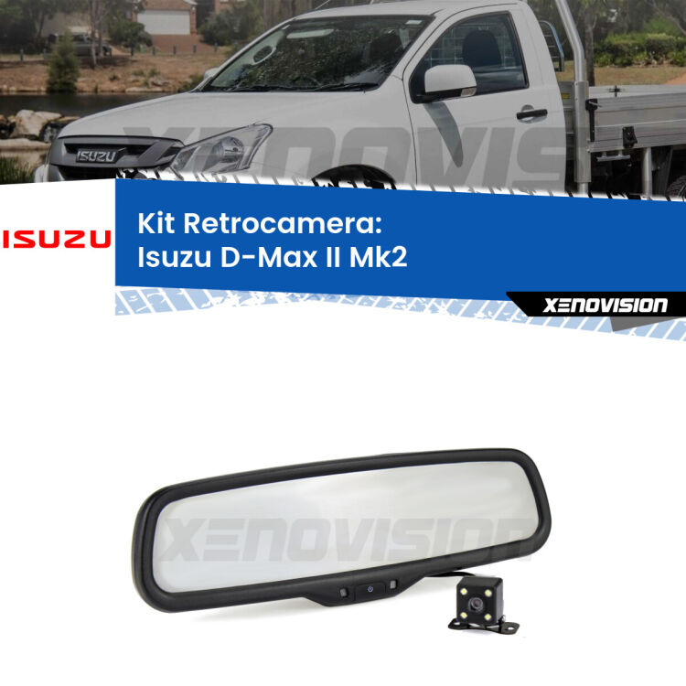 Telecamera e Specchio retrovisore OEM Look con display invisibile per Isuzu D-Max II Mk2 Kit Telecamera Parcheggio e Specchietto retrovisore con display invisibile per Isuzu D-Max II Mk2. Spento è identico all’originale. In retromarcia, l’immagine appare in un riquadro prima invisibile