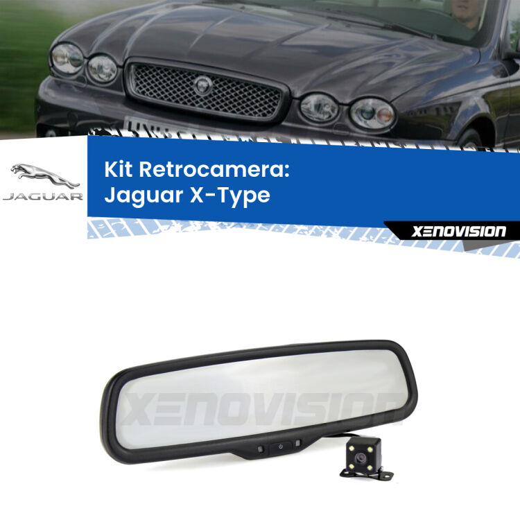Telecamera e Specchio retrovisore OEM Look con display invisibile per Jaguar X-Type  Kit Telecamera Parcheggio e Specchietto retrovisore con display invisibile per Jaguar X-Type . Spento è identico all’originale. In retromarcia, l’immagine appare in un riquadro prima invisibile