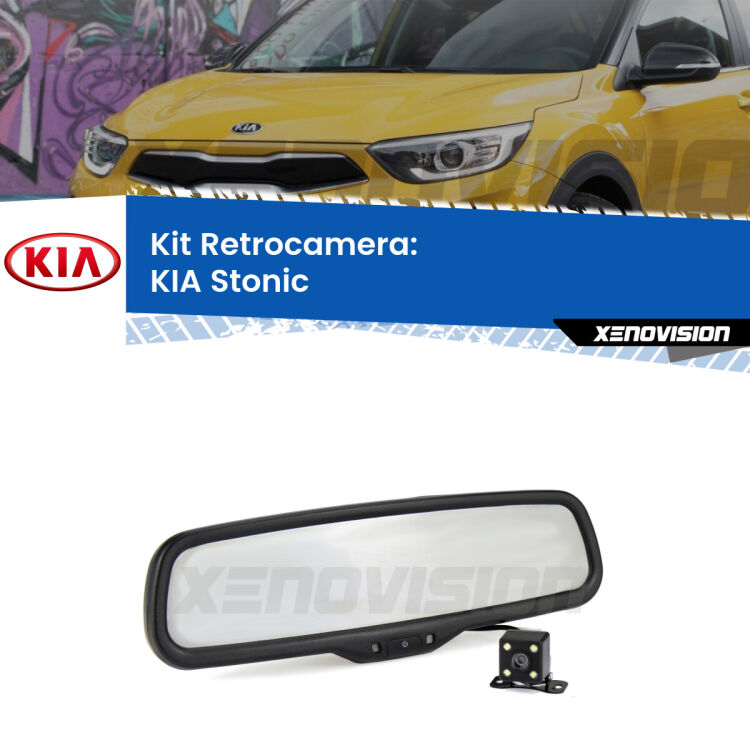 Telecamera e Specchio retrovisore OEM Look con display invisibile per KIA Stonic  Kit Telecamera Parcheggio e Specchietto retrovisore con display invisibile per KIA Stonic . Spento è identico all’originale. In retromarcia, l’immagine appare in un riquadro prima invisibile