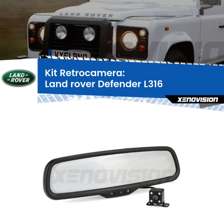 Telecamera e Specchio retrovisore OEM Look con display invisibile per Land rover Defender L316 Kit Telecamera Parcheggio e Specchietto retrovisore con display invisibile per Land rover Defender L316. Spento è identico all’originale. In retromarcia, l’immagine appare in un riquadro prima invisibile