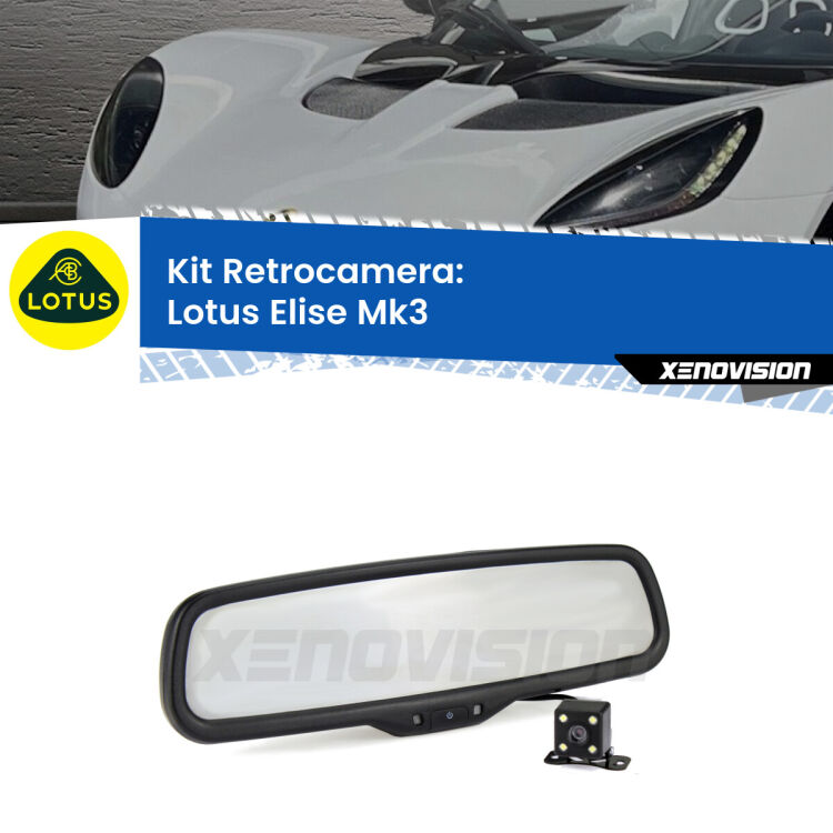 Telecamera e Specchio retrovisore OEM Look con display invisibile per Lotus Elise Mk3 Kit Telecamera Parcheggio e Specchietto retrovisore con display invisibile per Lotus Elise Mk3. Spento è identico all’originale. In retromarcia, l’immagine appare in un riquadro prima invisibile