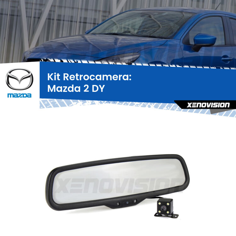 Telecamera e Specchio retrovisore OEM Look con display invisibile per Mazda 2 DY Kit Telecamera Parcheggio e Specchietto retrovisore con display invisibile per Mazda 2 DY. Spento è identico all’originale. In retromarcia, l’immagine appare in un riquadro prima invisibile