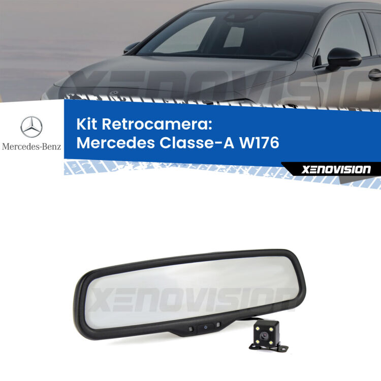 0 Telecamera e Specchio retrovisore OEM Look con display invisibile per Mercedes Classe-A W176 Kit Telecamera Parcheggio e Specchietto retrovisore con display invisibile per Mercedes Classe-A W176. Spento è identico all’originale. In retromarcia, l’immagine appare in un riquadro prima invisibile