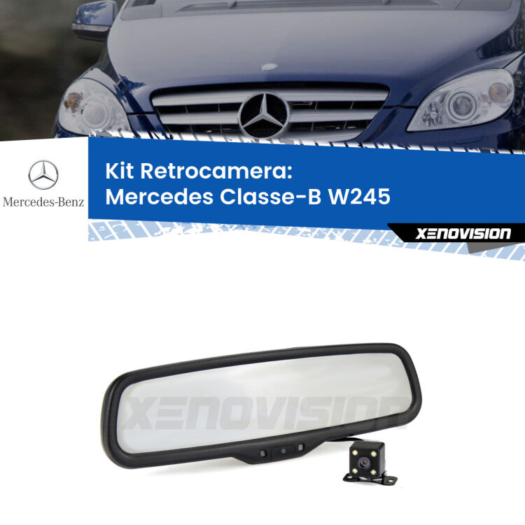 Telecamera e Specchio retrovisore OEM Look con display invisibile per Mercedes Classe-B W245 Kit Telecamera Parcheggio e Specchietto retrovisore con display invisibile per Mercedes Classe-B W245. Spento è identico all’originale. In retromarcia, l’immagine appare in un riquadro prima invisibile