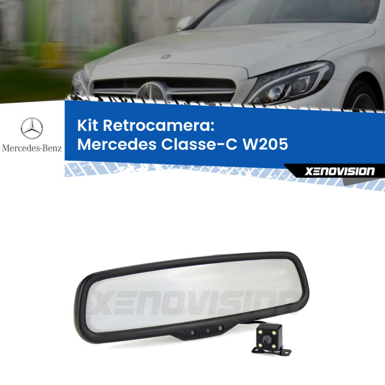 Telecamera e Specchio retrovisore OEM Look con display invisibile per Mercedes Classe-C W205 Kit Telecamera Parcheggio e Specchietto retrovisore con display invisibile per Mercedes Classe-C W205. Spento è identico all’originale. In retromarcia, l’immagine appare in un riquadro prima invisibile