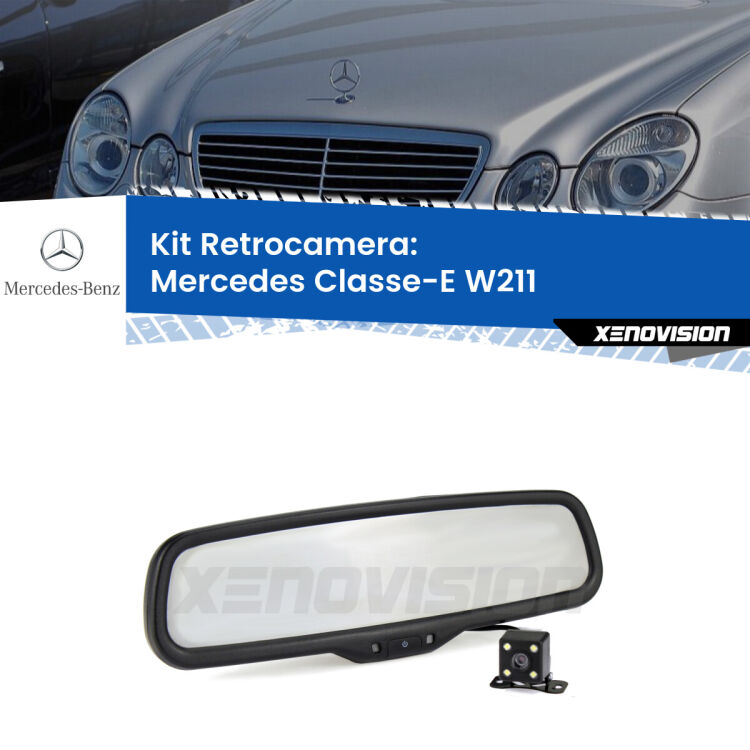 Telecamera e Specchio retrovisore OEM Look con display invisibile per Mercedes Classe-E W211 Kit Telecamera Parcheggio e Specchietto retrovisore con display invisibile per Mercedes Classe-E W211. Spento è identico all’originale. In retromarcia, l’immagine appare in un riquadro prima invisibile