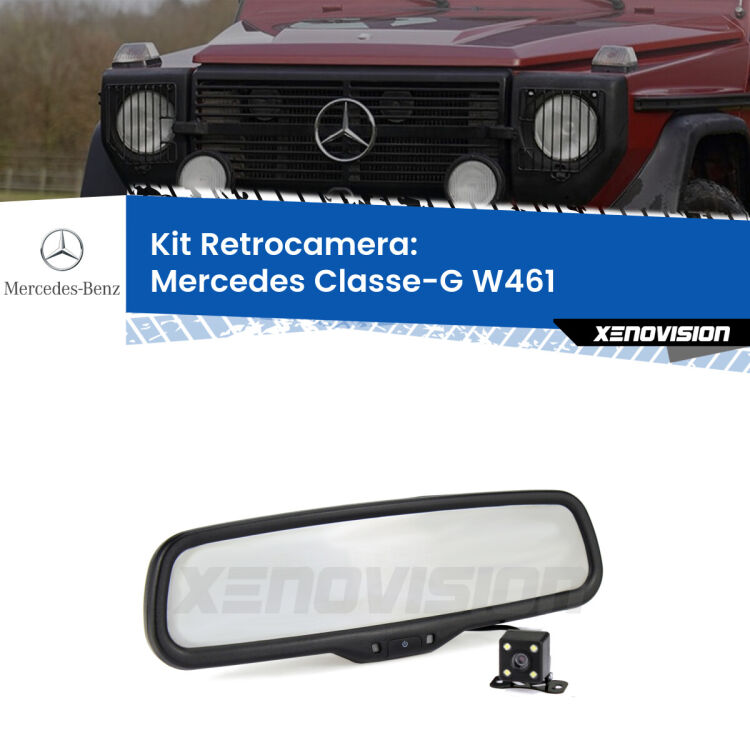 Telecamera e Specchio retrovisore OEM Look con display invisibile per Mercedes Classe-G W461 Kit Telecamera Parcheggio e Specchietto retrovisore con display invisibile per Mercedes Classe-G W461. Spento è identico all’originale. In retromarcia, l’immagine appare in un riquadro prima invisibile