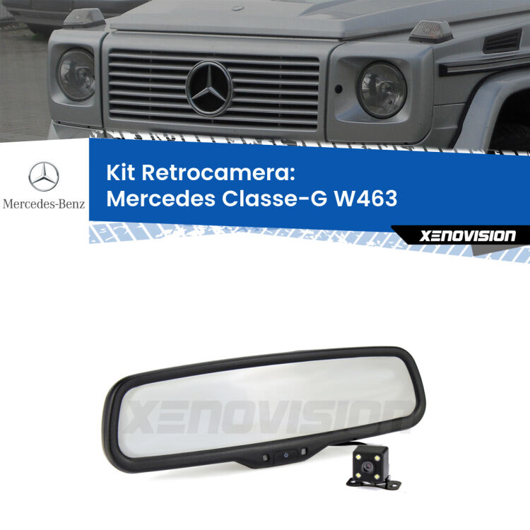 0 Telecamera e Specchio retrovisore OEM Look con display invisibile per Mercedes Classe-G W463 Kit Telecamera Parcheggio e Specchietto retrovisore con display invisibile per Mercedes Classe-G W463. Spento è identico all’originale. In retromarcia, l’immagine appare in un riquadro prima invisibile