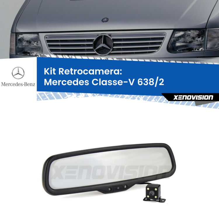 0 Telecamera e Specchio retrovisore OEM Look con display invisibile per Mercedes Classe-V 638/2 Kit Telecamera Parcheggio e Specchietto retrovisore con display invisibile per Mercedes Classe-V 638/2. Spento è identico all’originale. In retromarcia, l’immagine appare in un riquadro prima invisibile