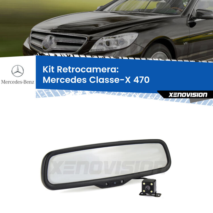 Telecamera e Specchio retrovisore OEM Look con display invisibile per Mercedes Classe-X 470 Kit Telecamera Parcheggio e Specchietto retrovisore con display invisibile per Mercedes Classe-X 470. Spento è identico all’originale. In retromarcia, l’immagine appare in un riquadro prima invisibile