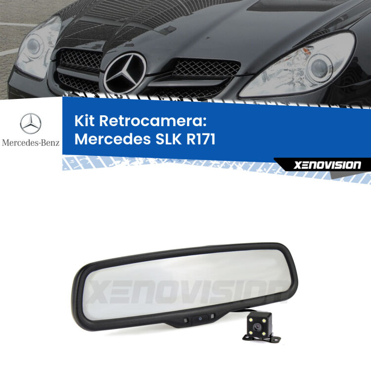 Telecamera e Specchio retrovisore OEM Look con display invisibile per Mercedes SLK R171 Kit Telecamera Parcheggio e Specchietto retrovisore con display invisibile per Mercedes SLK R171. Spento è identico all’originale. In retromarcia, l’immagine appare in un riquadro prima invisibile