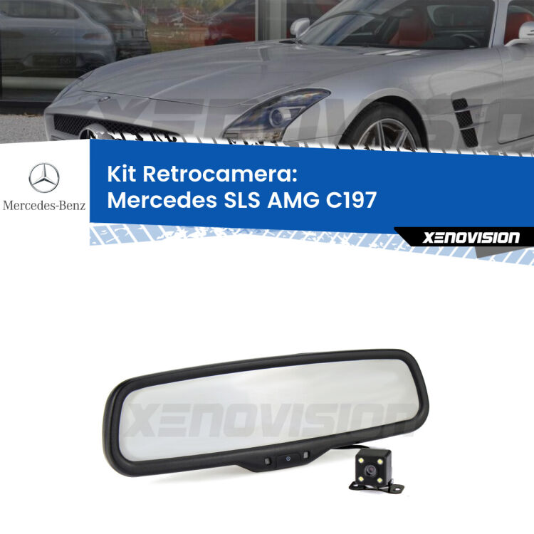 Telecamera e Specchio retrovisore OEM Look con display invisibile per Mercedes SLS AMG C197 Kit Telecamera Parcheggio e Specchietto retrovisore con display invisibile per Mercedes SLS AMG C197. Spento è identico all’originale. In retromarcia, l’immagine appare in un riquadro prima invisibile