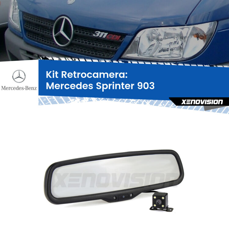 Telecamera e Specchio retrovisore OEM Look con display invisibile per Mercedes Sprinter 903 Kit Telecamera Parcheggio e Specchietto retrovisore con display invisibile per Mercedes Sprinter 903. Spento è identico all’originale. In retromarcia, l’immagine appare in un riquadro prima invisibile