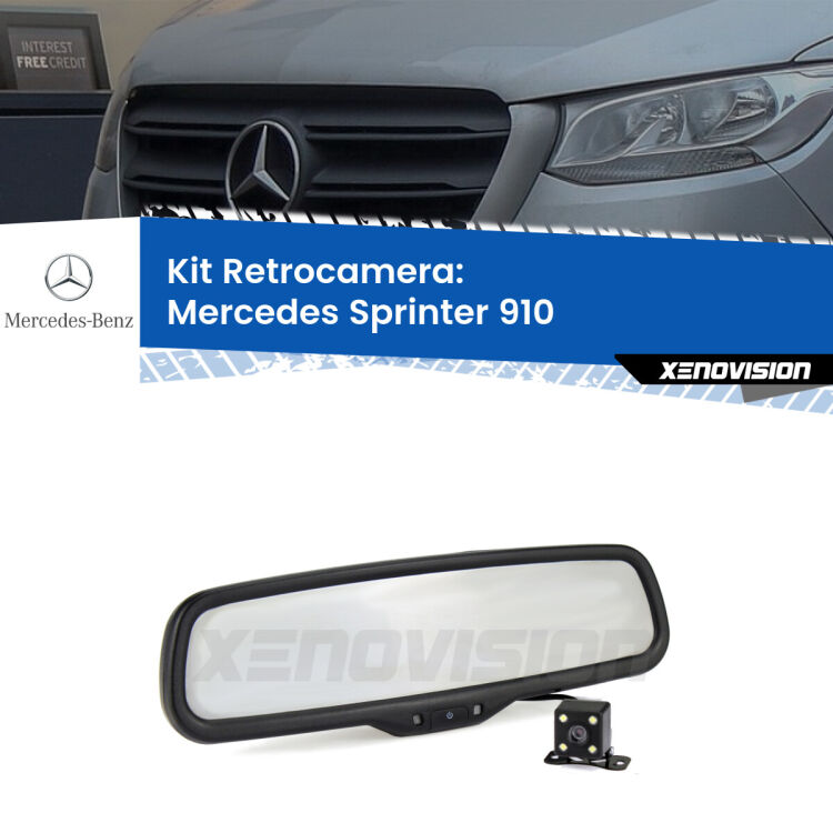 Telecamera e Specchio retrovisore OEM Look con display invisibile per Mercedes Sprinter 910 Kit Telecamera Parcheggio e Specchietto retrovisore con display invisibile per Mercedes Sprinter 910. Spento è identico all’originale. In retromarcia, l’immagine appare in un riquadro prima invisibile