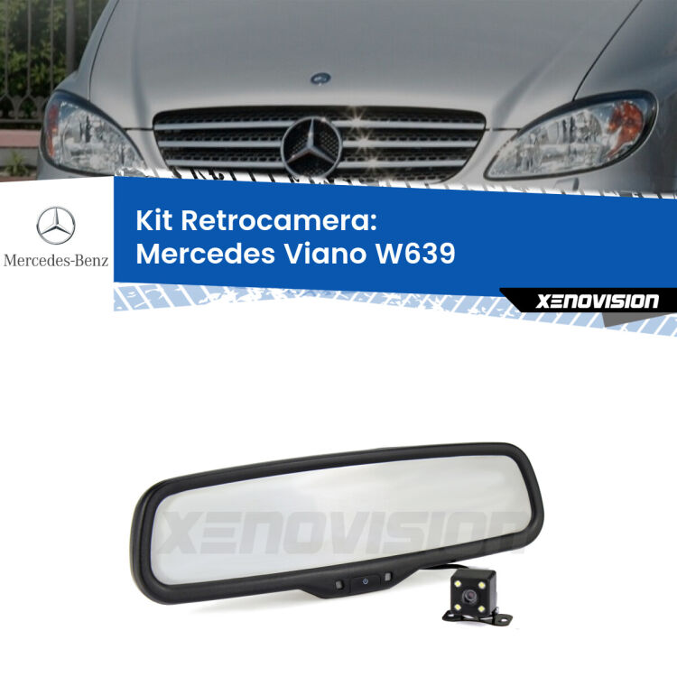 Telecamera e Specchio retrovisore OEM Look con display invisibile per Mercedes Viano W639 Kit Telecamera Parcheggio e Specchietto retrovisore con display invisibile per Mercedes Viano W639. Spento è identico all’originale. In retromarcia, l’immagine appare in un riquadro prima invisibile