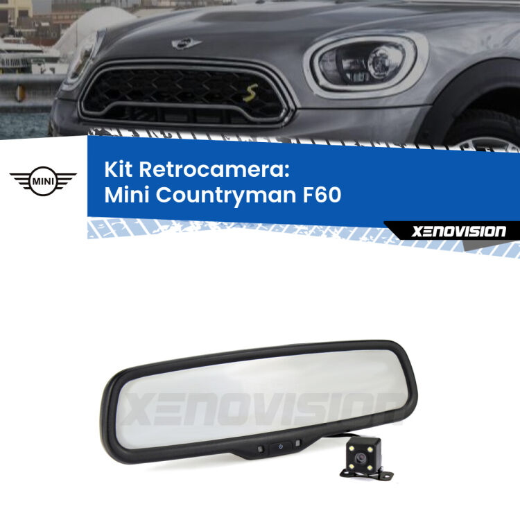Telecamera e Specchio retrovisore OEM Look con display invisibile per Mini Countryman F60 Kit Telecamera Parcheggio e Specchietto retrovisore con display invisibile per Mini Countryman F60. Spento è identico all’originale. In retromarcia, l’immagine appare in un riquadro prima invisibile