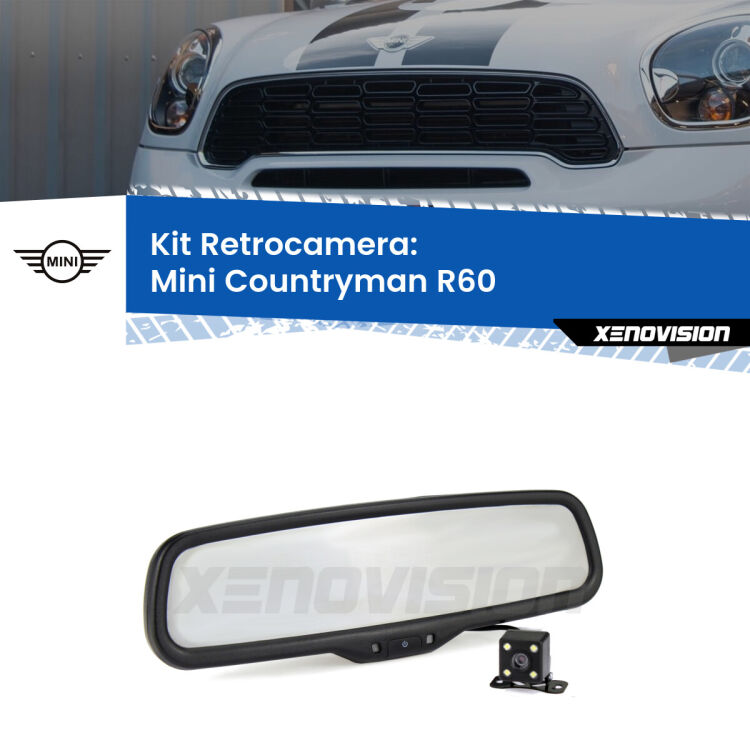 Telecamera e Specchio retrovisore OEM Look con display invisibile per Mini Countryman R60 Kit Telecamera Parcheggio e Specchietto retrovisore con display invisibile per Mini Countryman R60. Spento è identico all’originale. In retromarcia, l’immagine appare in un riquadro prima invisibile