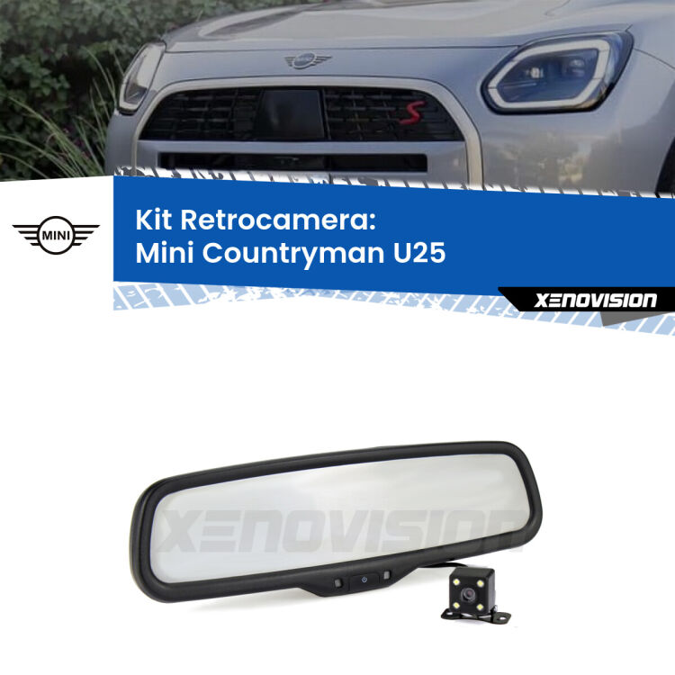 Telecamera e Specchio retrovisore OEM Look con display invisibile per Mini Countryman U25 Kit Telecamera Parcheggio e Specchietto retrovisore con display invisibile per Mini Countryman U25. Spento è identico all’originale. In retromarcia, l’immagine appare in un riquadro prima invisibile