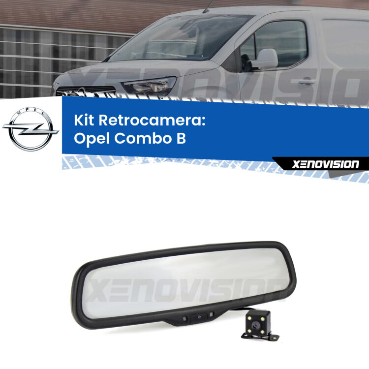 Telecamera e Specchio retrovisore OEM Look con display invisibile per Opel Combo B  Kit Telecamera Parcheggio e Specchietto retrovisore con display invisibile per Opel Combo B . Spento è identico all’originale. In retromarcia, l’immagine appare in un riquadro prima invisibile