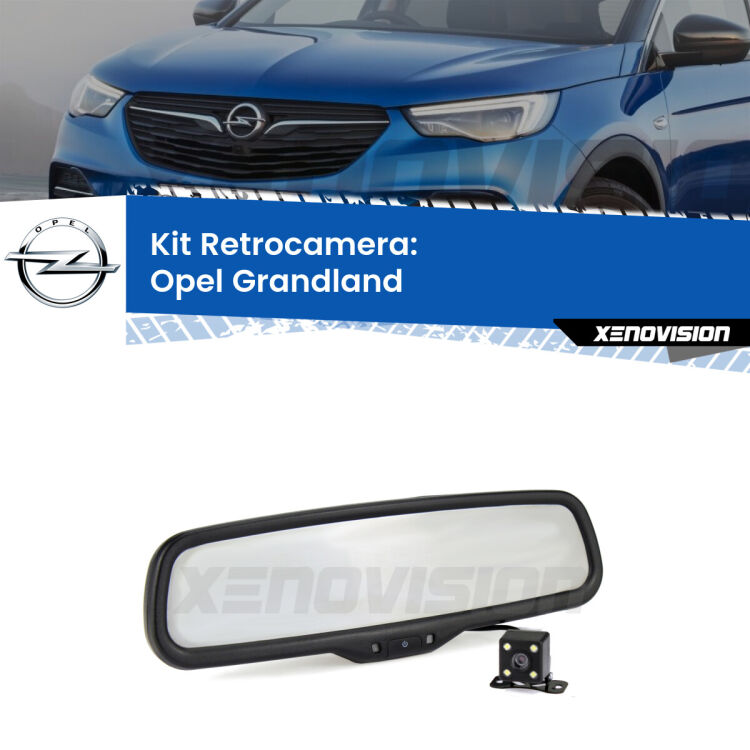 Telecamera e Specchio retrovisore OEM Look con display invisibile per Opel Grandland  Kit Telecamera Parcheggio e Specchietto retrovisore con display invisibile per Opel Grandland . Spento è identico all’originale. In retromarcia, l’immagine appare in un riquadro prima invisibile