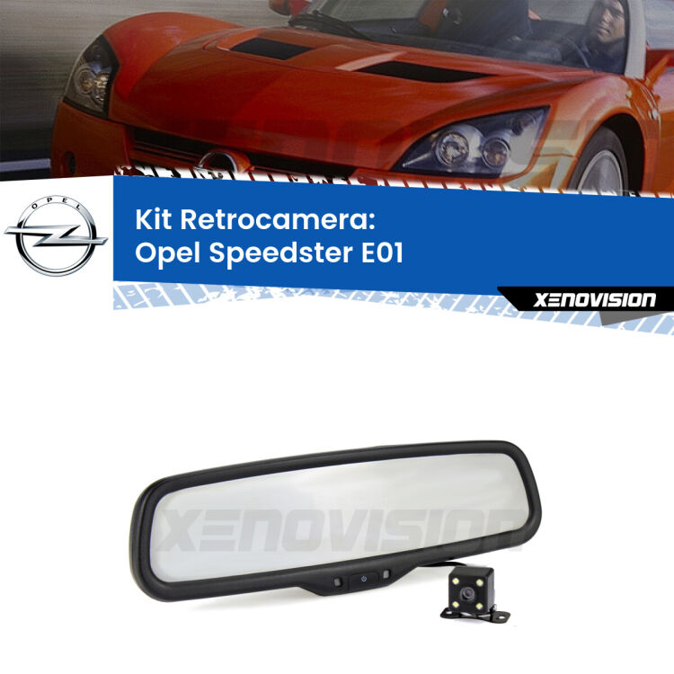 Telecamera e Specchio retrovisore OEM Look con display invisibile per Opel Speedster E01 Kit Telecamera Parcheggio e Specchietto retrovisore con display invisibile per Opel Speedster E01. Spento è identico all’originale. In retromarcia, l’immagine appare in un riquadro prima invisibile