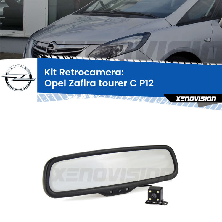 Telecamera e Specchio retrovisore OEM Look con display invisibile per Opel Zafira C Tourer  Kit Telecamera Parcheggio e Specchietto retrovisore con display invisibile per Opel Zafira C Tourer . Spento è identico all’originale. In retromarcia, l’immagine appare in un riquadro prima invisibile