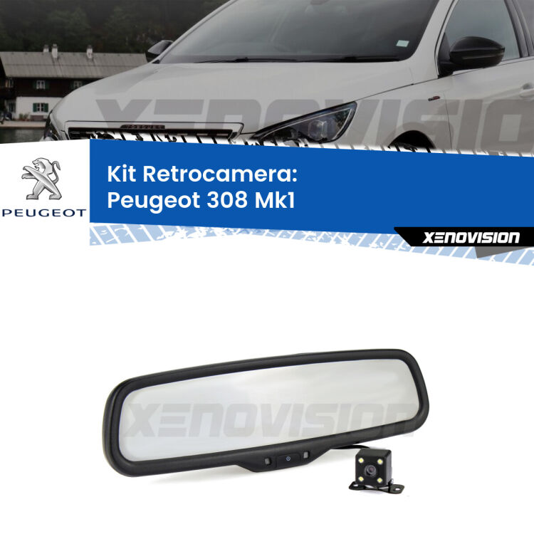 Telecamera e Specchio retrovisore OEM Look con display invisibile per Peugeot 308 Mk1 Kit Telecamera Parcheggio e Specchietto retrovisore con display invisibile per Peugeot 308 Mk1. Spento è identico all’originale. In retromarcia, l’immagine appare in un riquadro prima invisibile