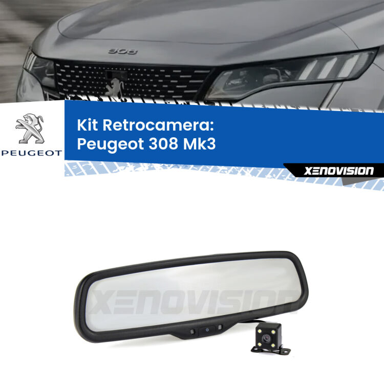 Telecamera e Specchio retrovisore OEM Look con display invisibile per Peugeot 308 Mk3 Kit Telecamera Parcheggio e Specchietto retrovisore con display invisibile per Peugeot 308 Mk3. Spento è identico all’originale. In retromarcia, l’immagine appare in un riquadro prima invisibile