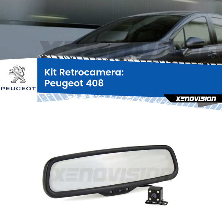 Telecamera e Specchio retrovisore OEM Look con display invisibile per Peugeot 408 Kit Telecamera Parcheggio e Specchietto retrovisore con display invisibile per Peugeot 408 . Spento è identico all’originale. In retromarcia, l’immagine appare in un riquadro prima invisibile