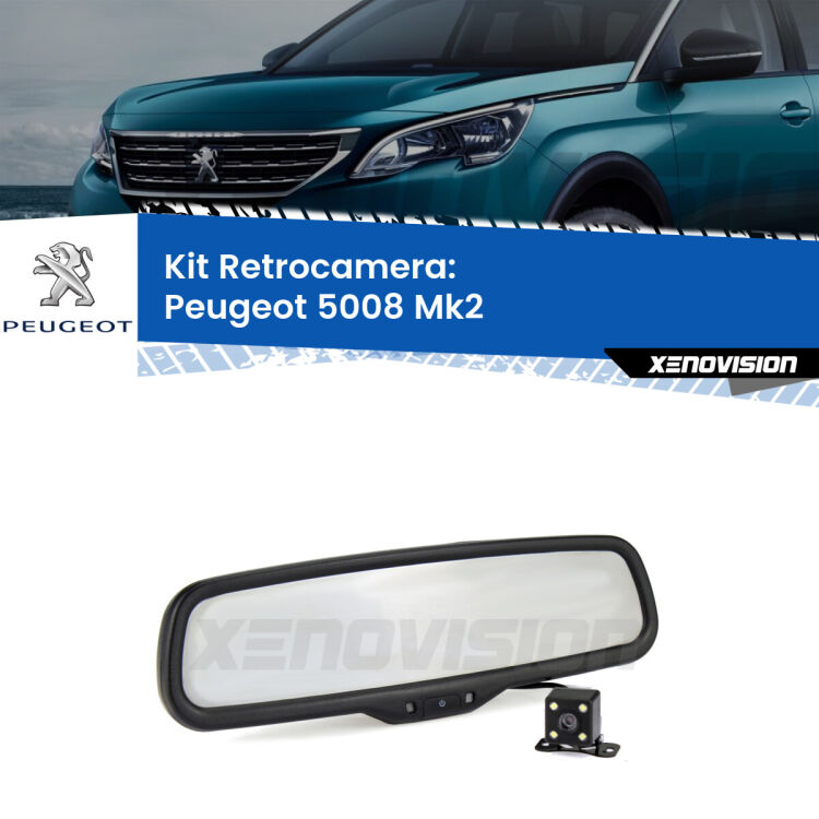 Telecamera e Specchio retrovisore OEM Look con display invisibile per Peugeot 5008 Mk2 Kit Telecamera Parcheggio e Specchietto retrovisore con display invisibile per Peugeot 5008 Mk2. Spento è identico all’originale. In retromarcia, l’immagine appare in un riquadro prima invisibile