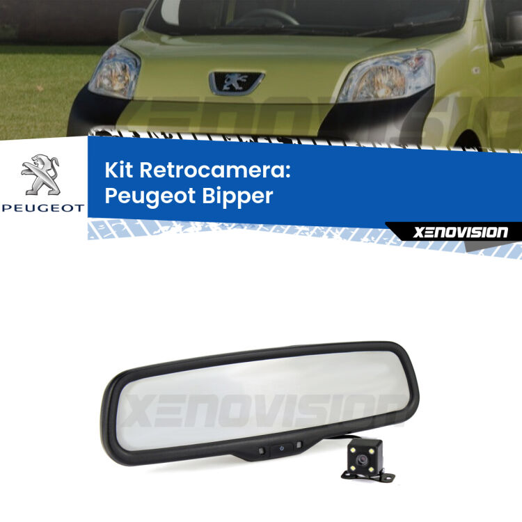 Telecamera e Specchio retrovisore OEM Look con display invisibile per Peugeot Bipper Kit Telecamera Parcheggio e Specchietto retrovisore con display invisibile per Peugeot Bipper . Spento è identico all’originale. In retromarcia, l’immagine appare in un riquadro prima invisibile