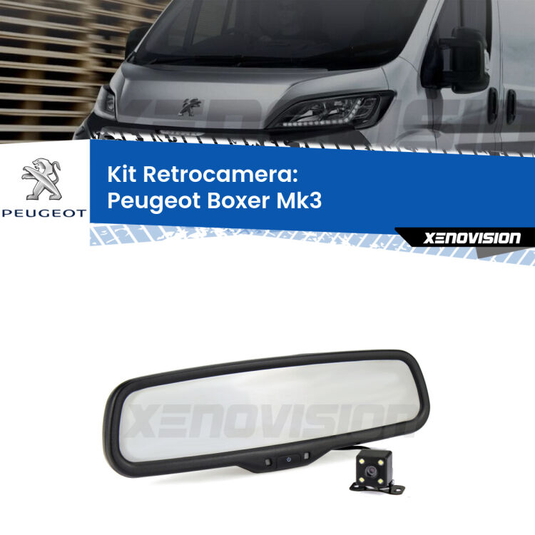 Telecamera e Specchio retrovisore OEM Look con display invisibile per Peugeot Boxer Mk3 Kit Telecamera Parcheggio e Specchietto retrovisore con display invisibile per Peugeot Boxer Mk3. Spento è identico all’originale. In retromarcia, l’immagine appare in un riquadro prima invisibile
