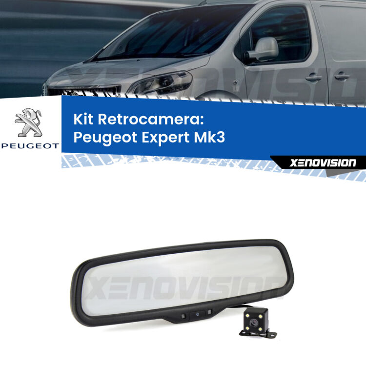 Telecamera e Specchio retrovisore OEM Look con display invisibile per Peugeot Expert Mk3 Kit Telecamera Parcheggio e Specchietto retrovisore con display invisibile per Peugeot Expert Mk3. Spento è identico all’originale. In retromarcia, l’immagine appare in un riquadro prima invisibile