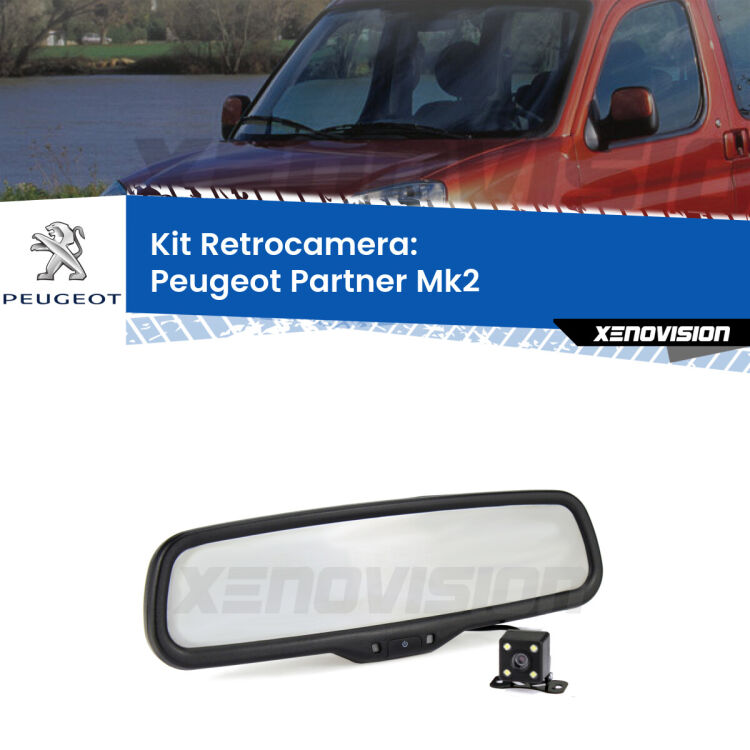 Telecamera e Specchio retrovisore OEM Look con display invisibile per Peugeot Partner Mk2 Kit Telecamera Parcheggio e Specchietto retrovisore con display invisibile per Peugeot Partner Mk2. Spento è identico all’originale. In retromarcia, l’immagine appare in un riquadro prima invisibile
