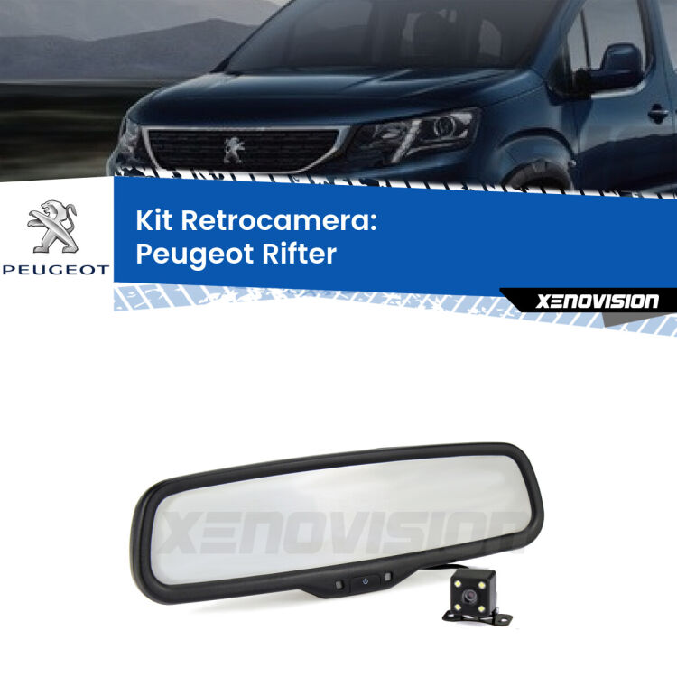 Telecamera e Specchio retrovisore OEM Look con display invisibile per Peugeot Rifter Kit Telecamera Parcheggio e Specchietto retrovisore con display invisibile per Peugeot Rifter . Spento è identico all’originale. In retromarcia, l’immagine appare in un riquadro prima invisibile