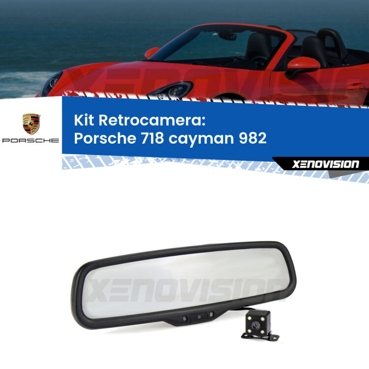 Telecamera e Specchio retrovisore OEM Look con display invisibile per Porsche 718 cayman 982 Kit Telecamera Parcheggio e Specchietto retrovisore con display invisibile per Porsche 718 cayman 982. Spento è identico all’originale. In retromarcia, l’immagine appare in un riquadro prima invisibile