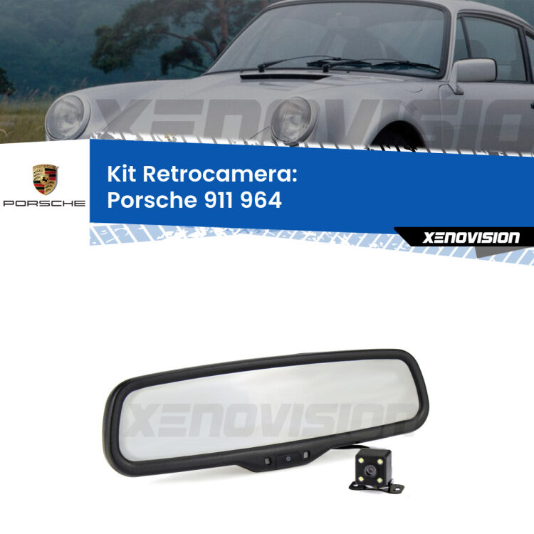 Telecamera e Specchio retrovisore OEM Look con display invisibile per Porsche 911 964 Kit Telecamera Parcheggio e Specchietto retrovisore con display invisibile per Porsche 911 964. Spento è identico all’originale. In retromarcia, l’immagine appare in un riquadro prima invisibile