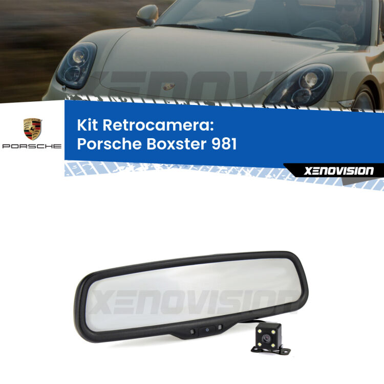 Telecamera e Specchio retrovisore OEM Look con display invisibile per Porsche Boxster 981 Kit Telecamera Parcheggio e Specchietto retrovisore con display invisibile per Porsche Boxster 981. Spento è identico all’originale. In retromarcia, l’immagine appare in un riquadro prima invisibile