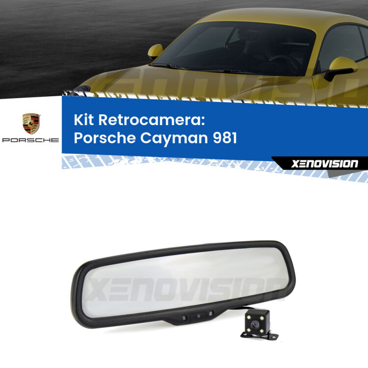 Telecamera e Specchio retrovisore OEM Look con display invisibile per Porsche Cayman 981 Kit Telecamera Parcheggio e Specchietto retrovisore con display invisibile per Porsche Cayman 981. Spento è identico all’originale. In retromarcia, l’immagine appare in un riquadro prima invisibile